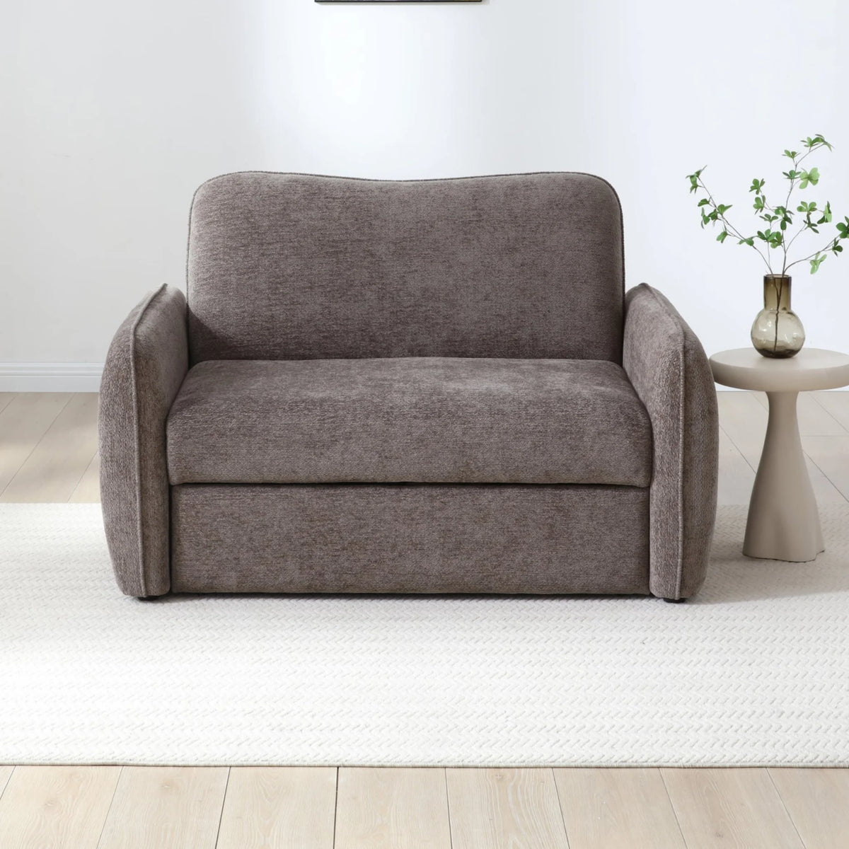 Millie Brown Sofa Bed – front view, stylish functional furniture