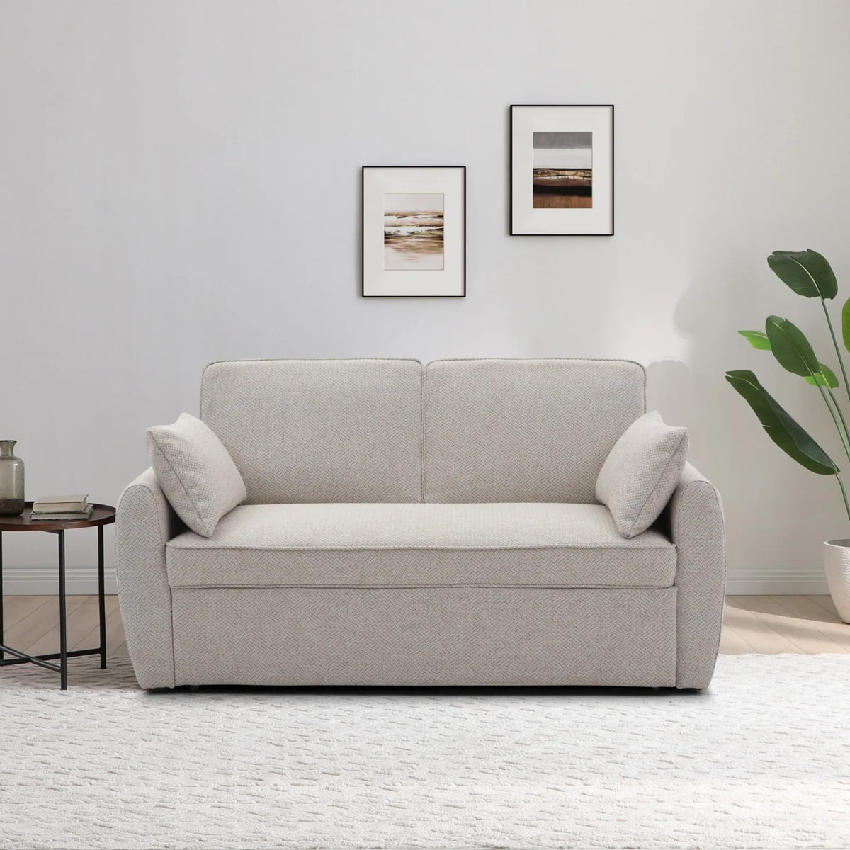 Clarke Oatmeal Sofa Bed – front view