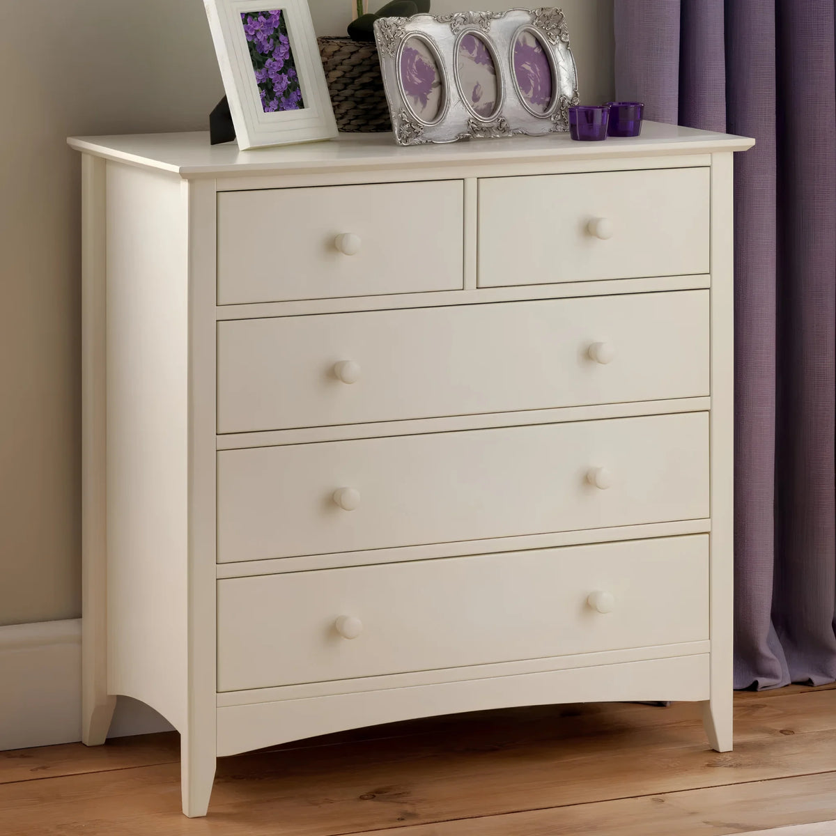 Cameo White 5-Drawer Chest – front view