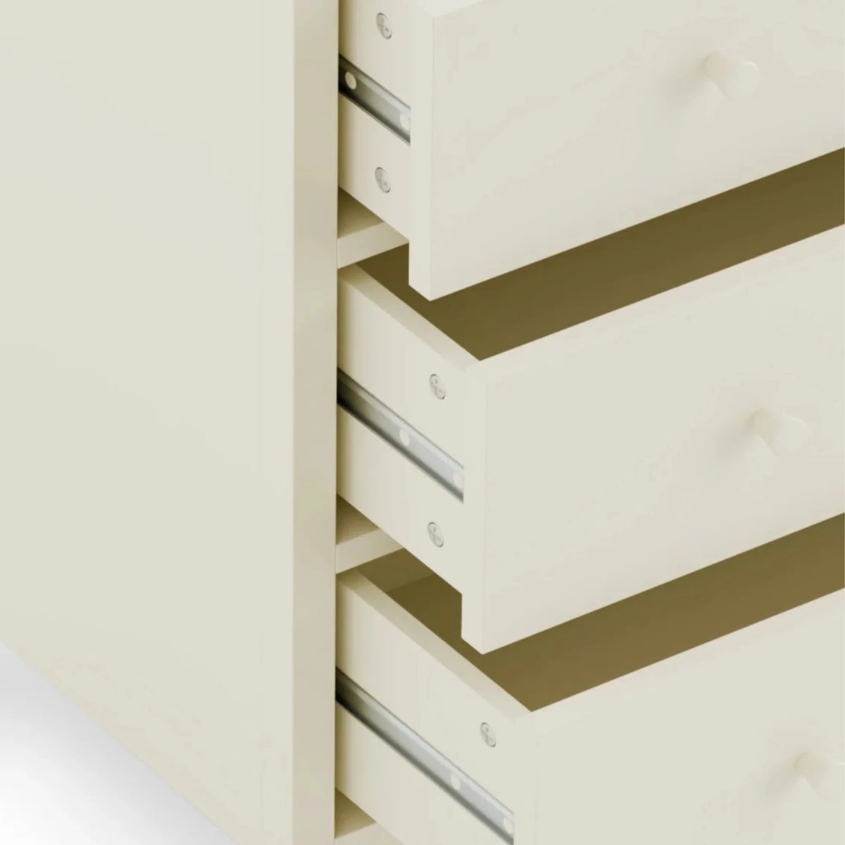 Coxmoor Ivory Wooden 6-Drawer Chest – drawer detail close-up