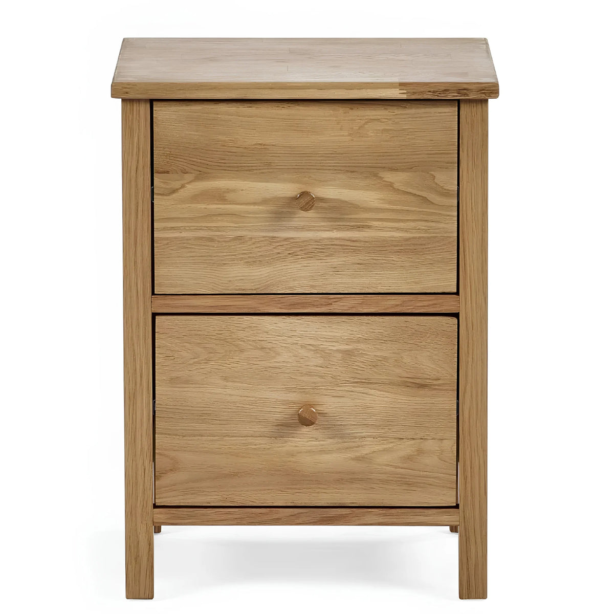 Coxmoor Oak 2-Drawer Bedside Chest – drawer detail close-up