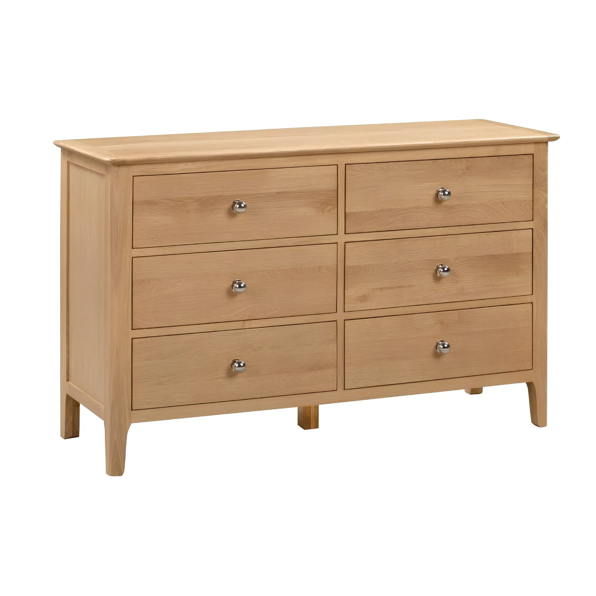 Cotswold Oak 6-Drawer Wide Chest – front view