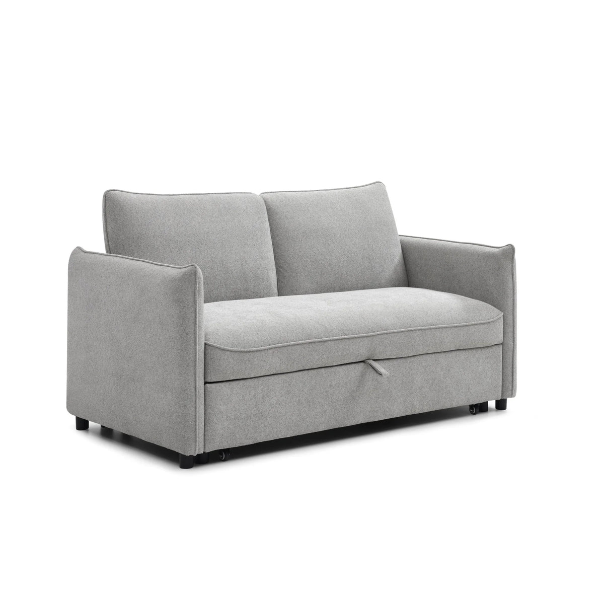 Blaire Grey Boucle Sofa Bed – studio front view on white background