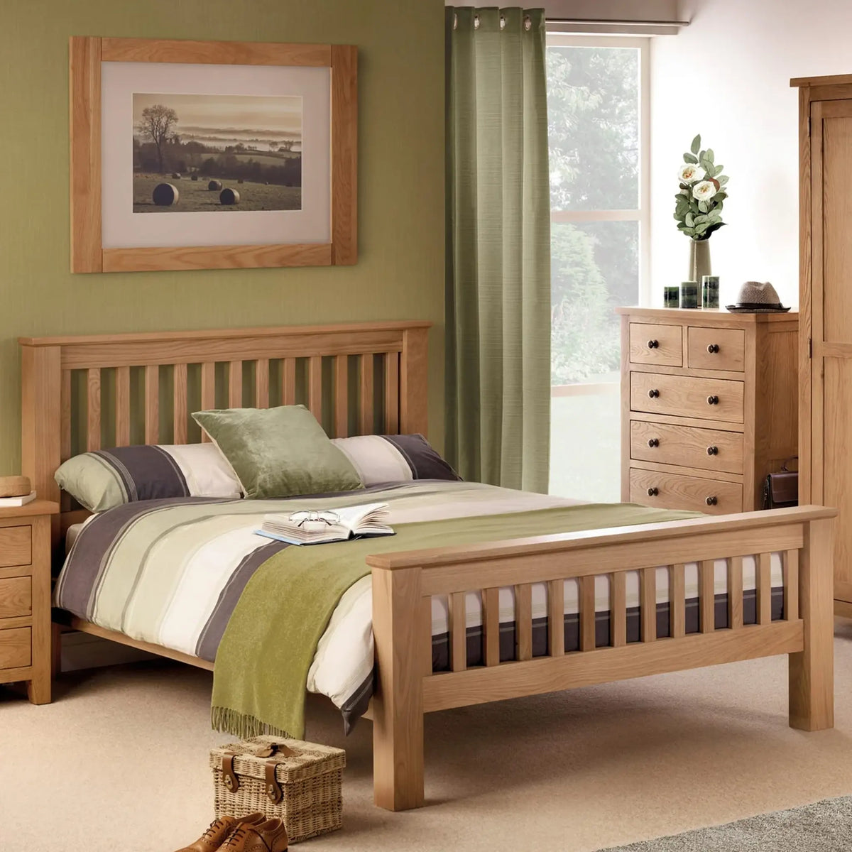 Amsterdam Oak Wooden High End Bed
