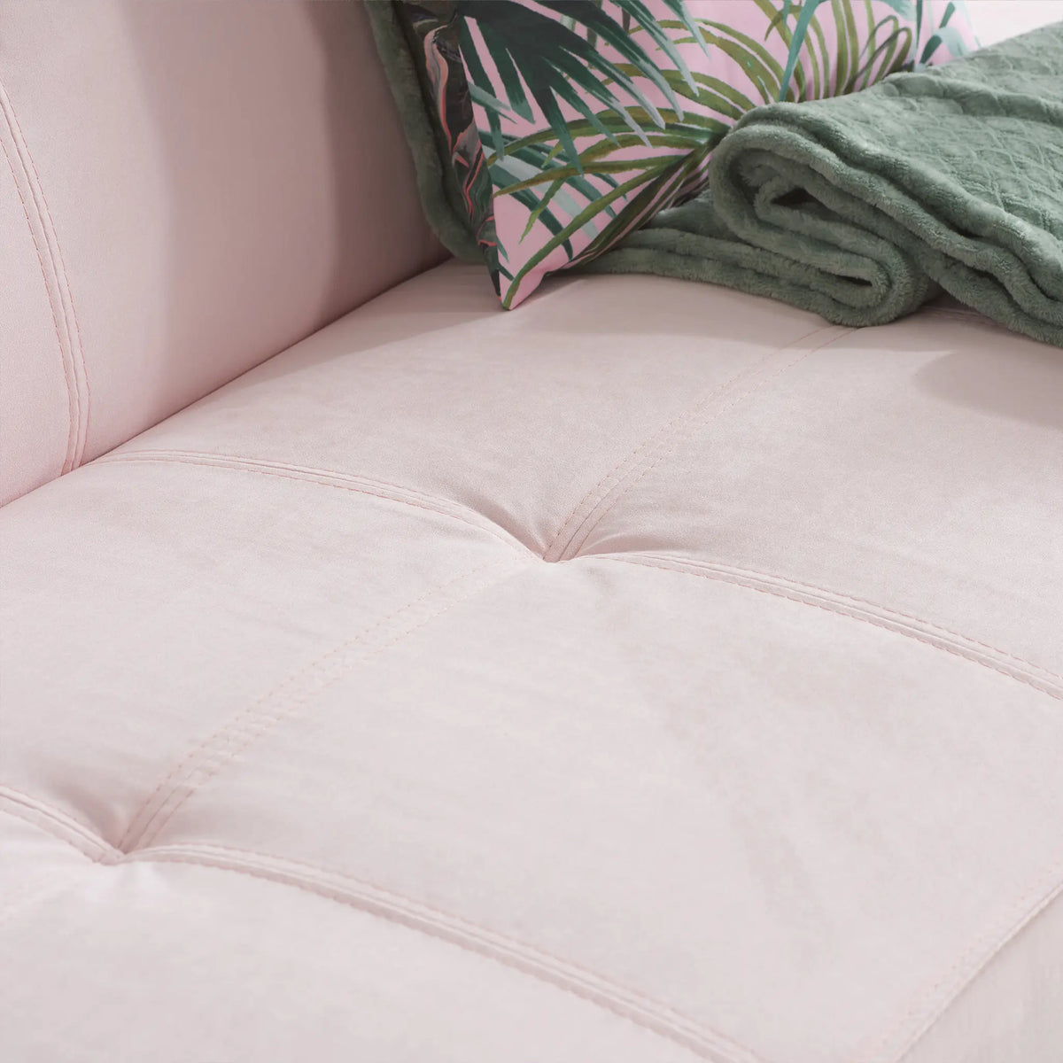 Aurora Light Pink Upholstered Sofa Bed