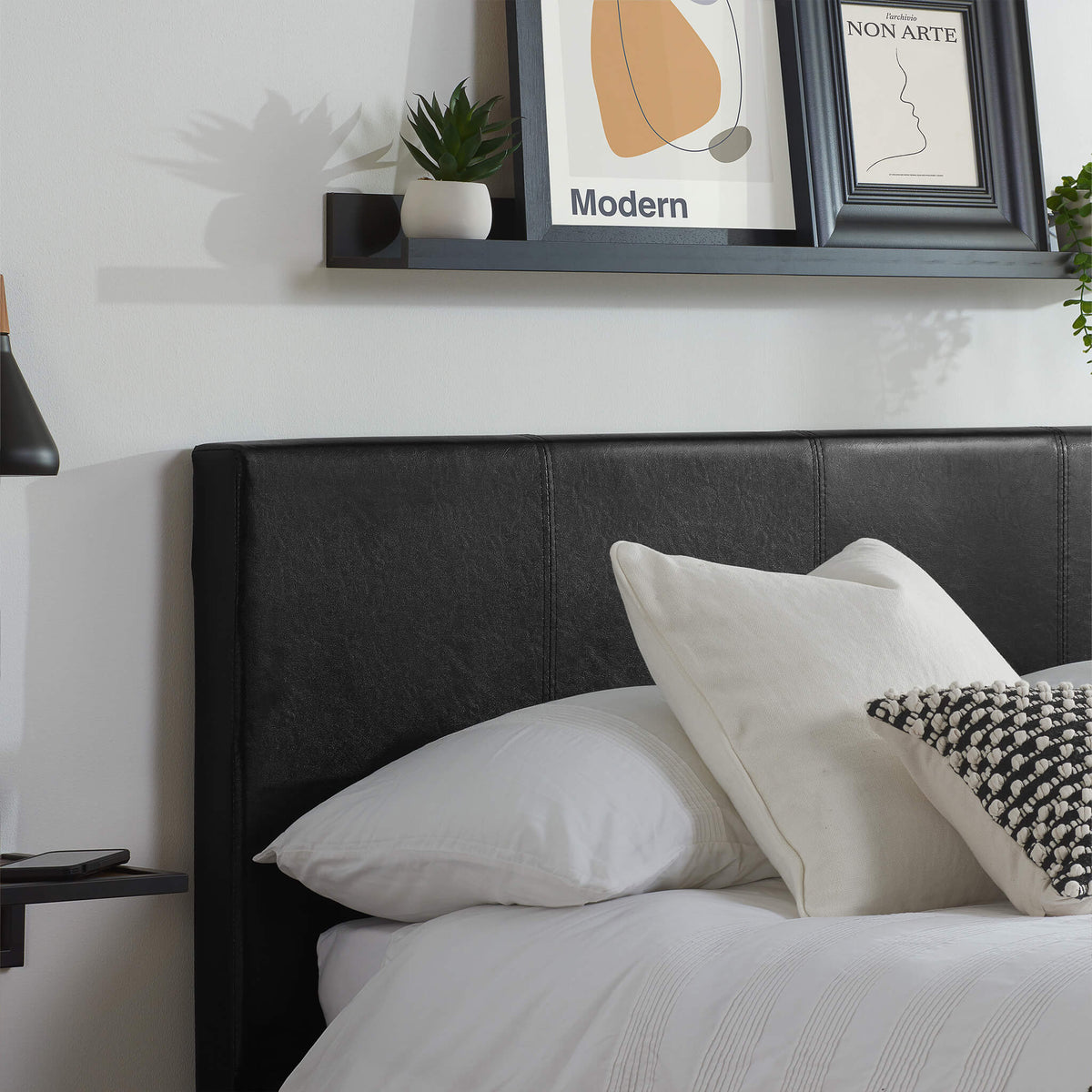 Berlin Black Faux Leather Ottoman Bed Frame