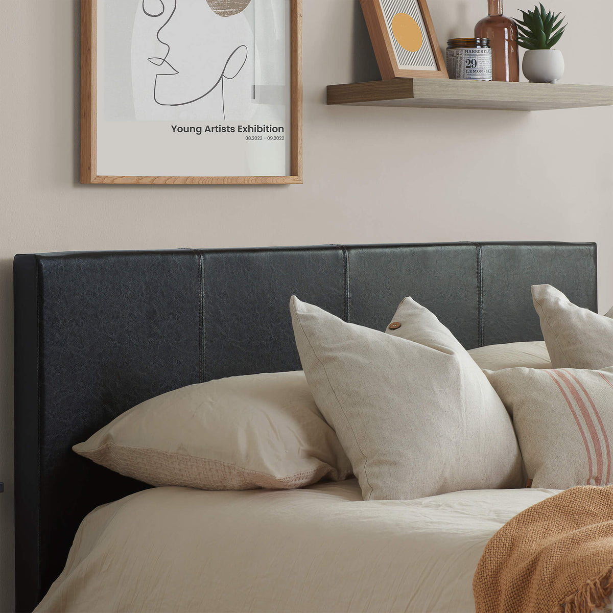 Berlin Brown Faux Leather Ottoman Bed