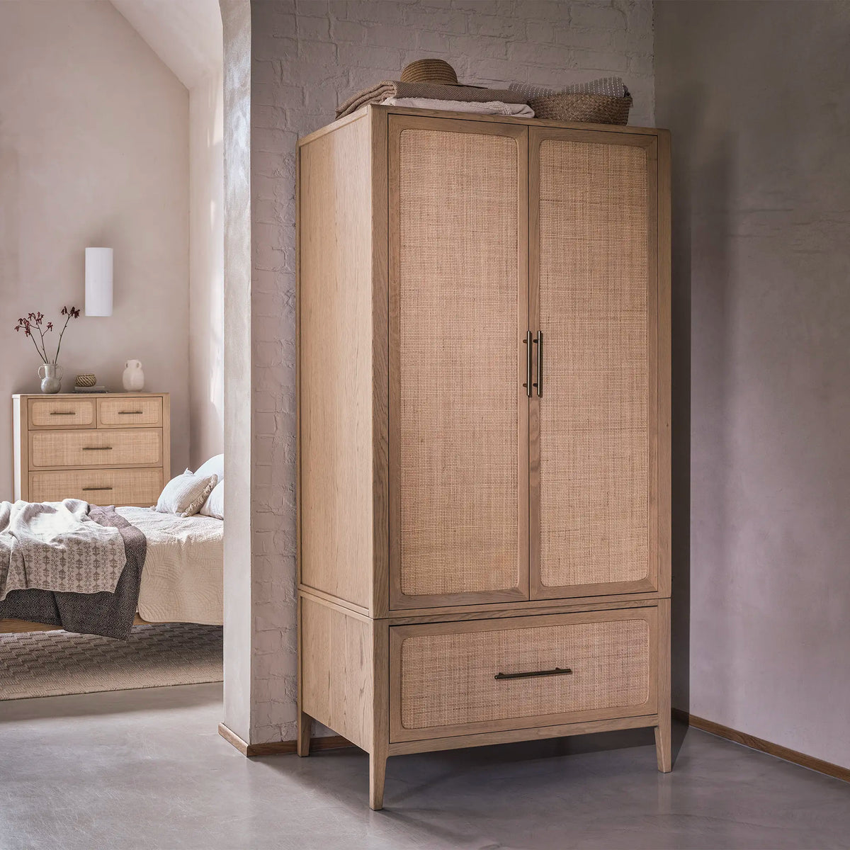 Casera Oak 2 Door Combination Wardrobe