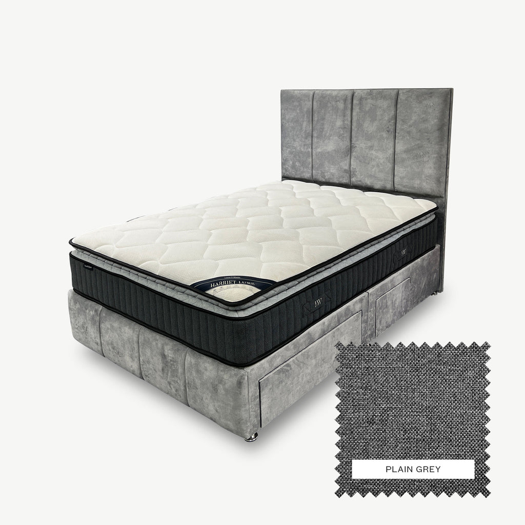 classic divan bed plain grey