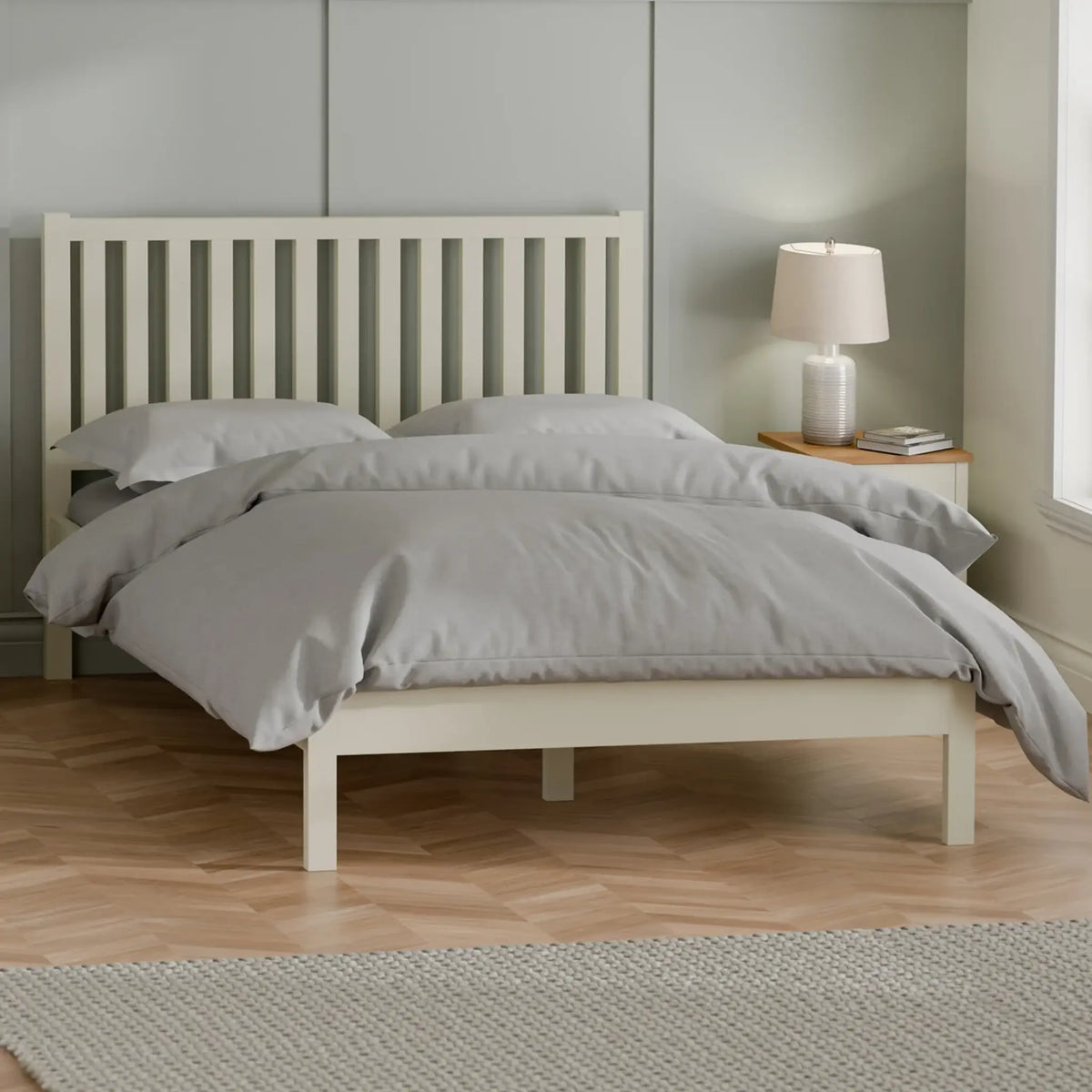 Coxmoor Ivory Wooden Bed