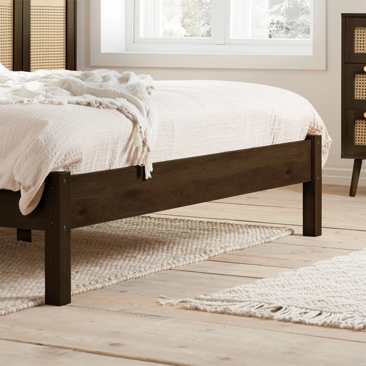 Croxley Walnut Rattan Bed