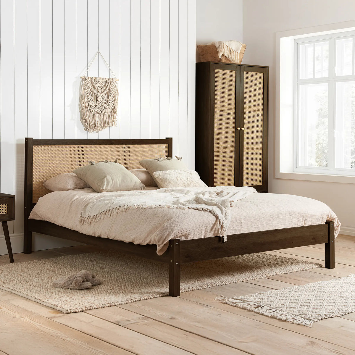 Croxley Walnut Rattan Bed