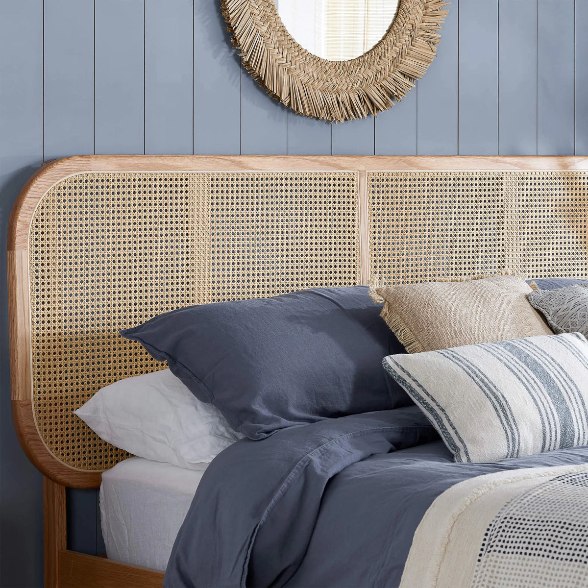 Elina Oak Rattan Bed