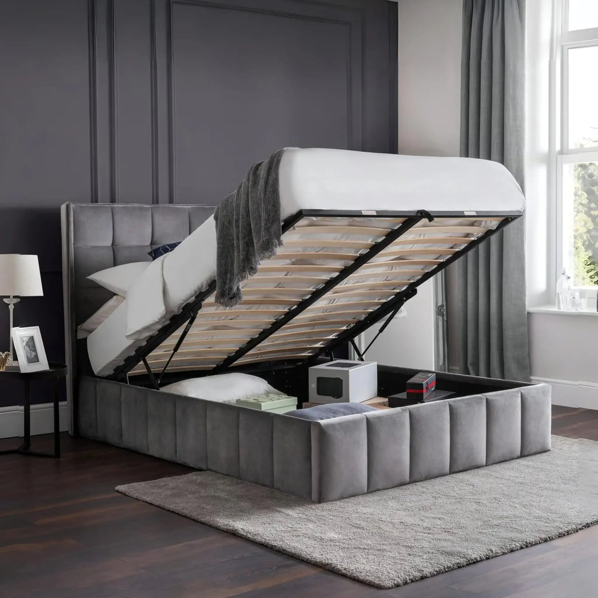 Gatsby Ottoman Bed Grey