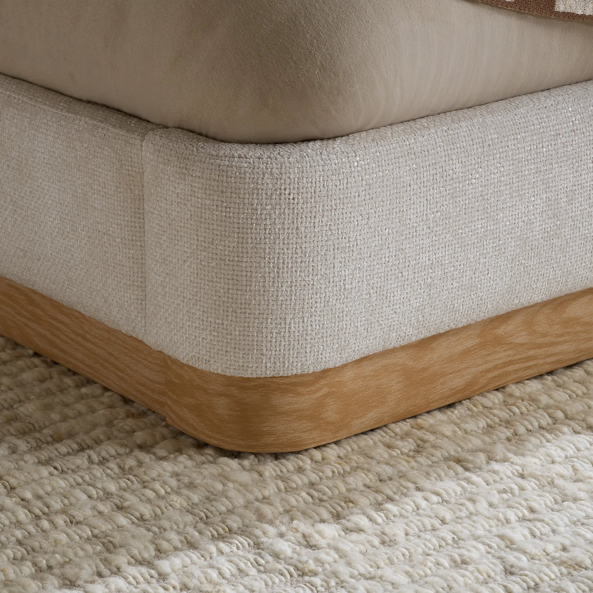 Girona White Upholstered Bed