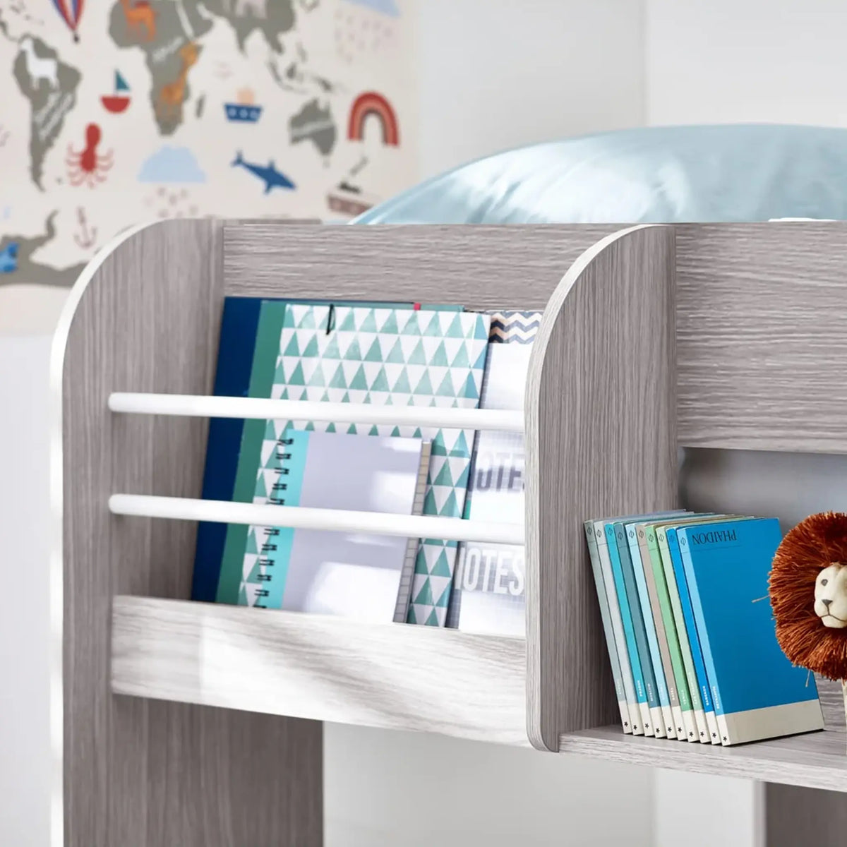 Mars Grey Wooden Bunk Bed