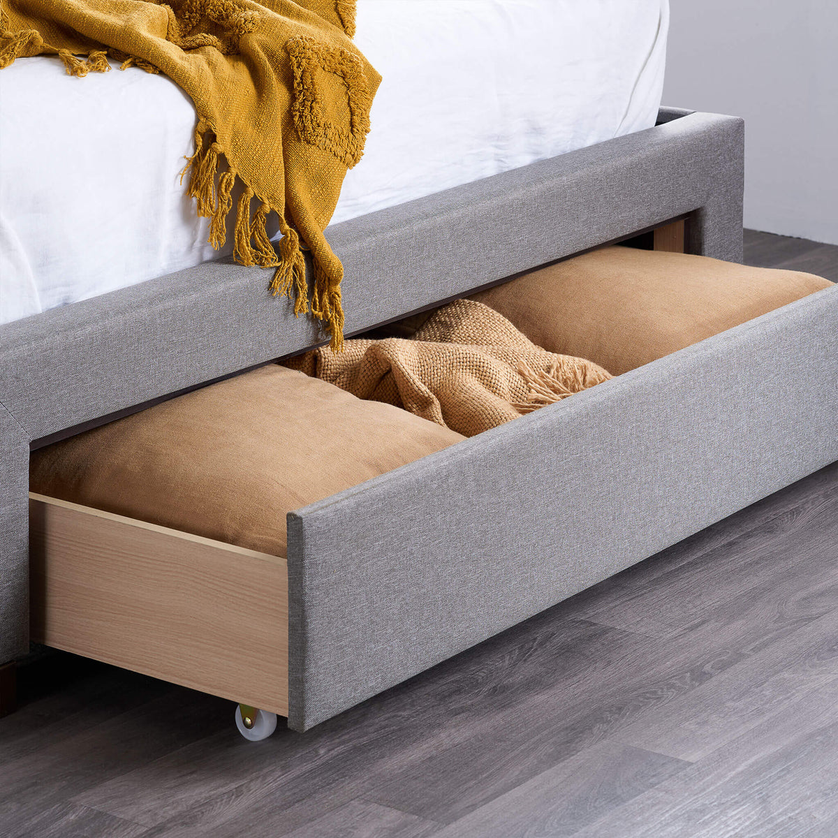 Shelby Grey Fabric Bed