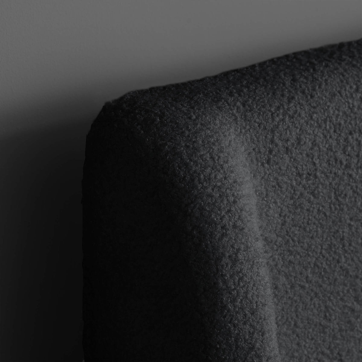 Halfden Boucle and Wooden Bed Grey