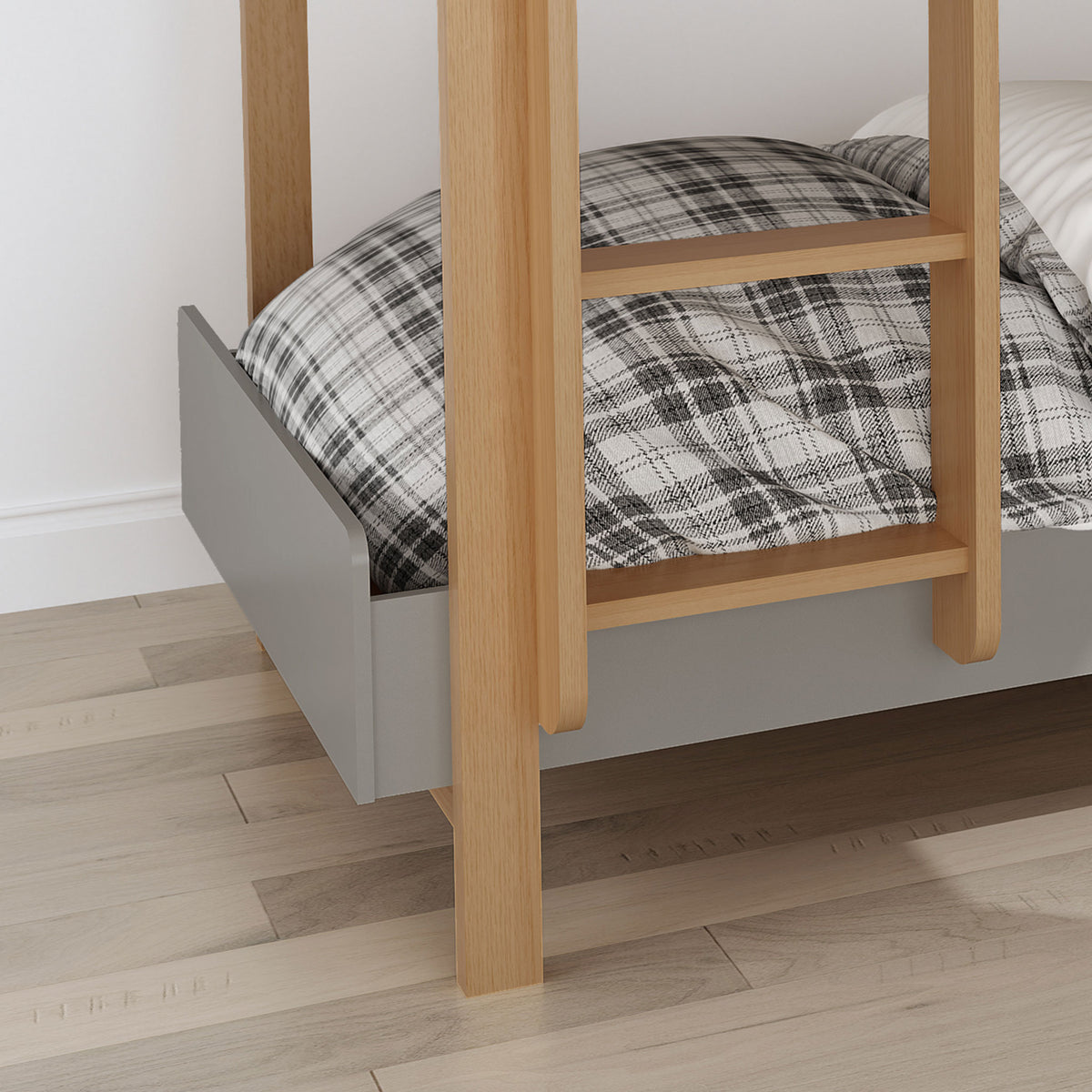 Kids Hero Grey Wooden Bunk Bed