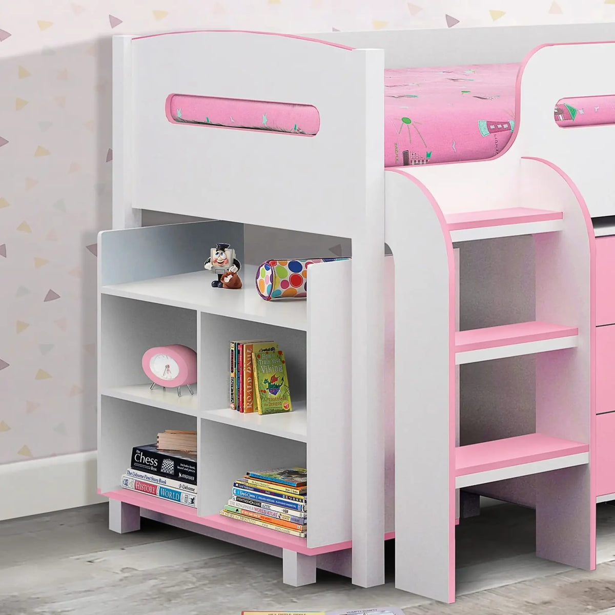 Kimbo Cabin Bed Pink and White Finish