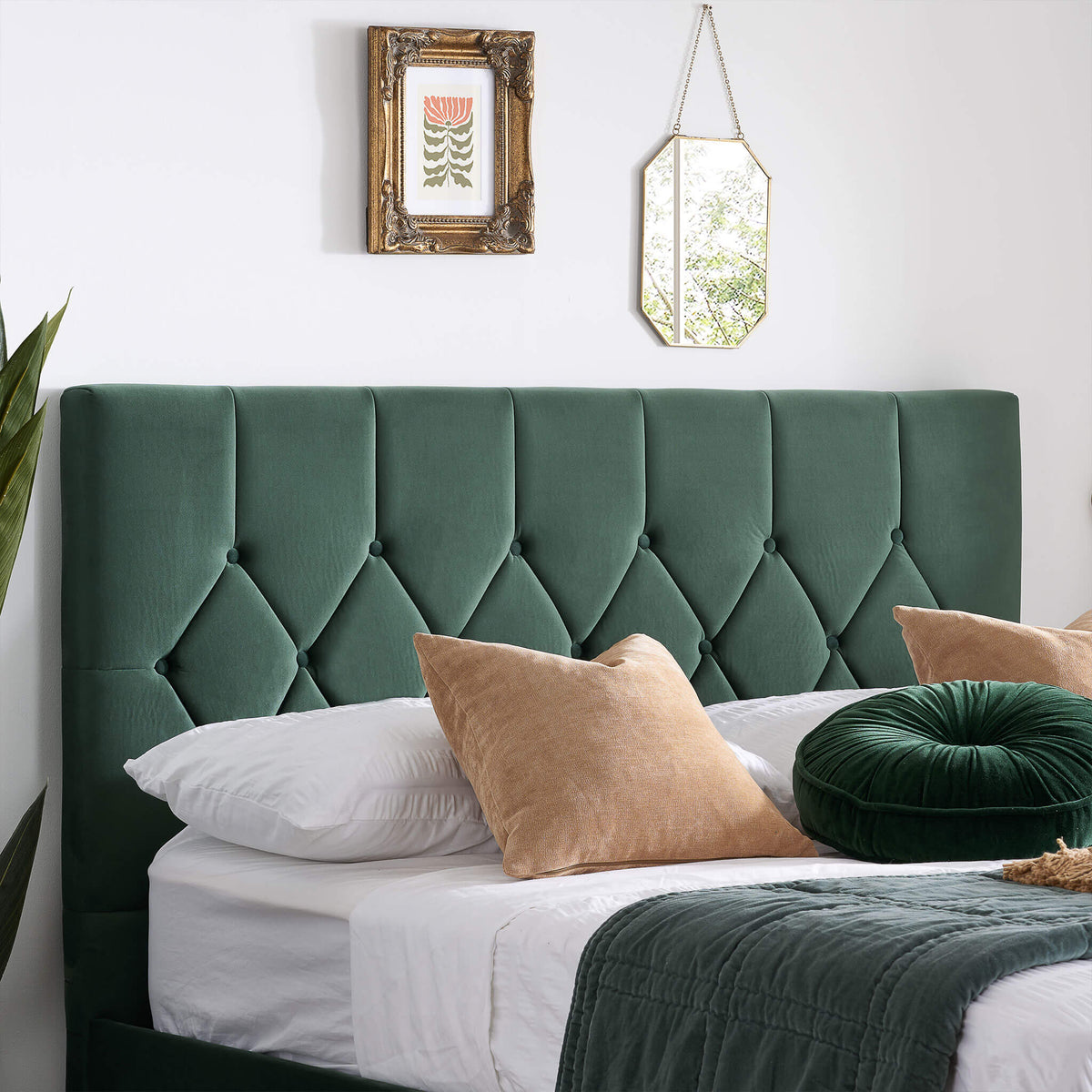 Loxley Fabric Bed Green
