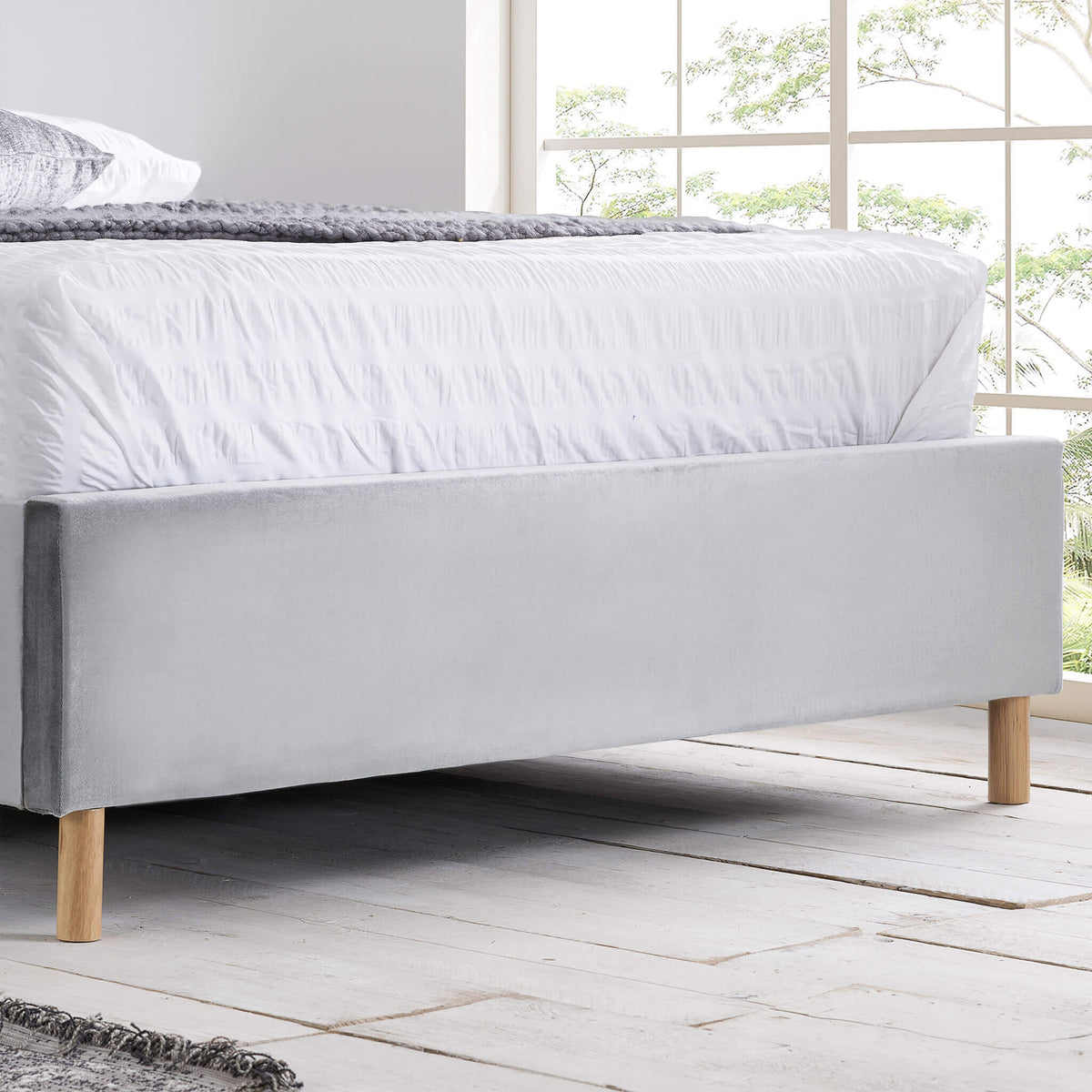 Loxley Fabric Bed Grey