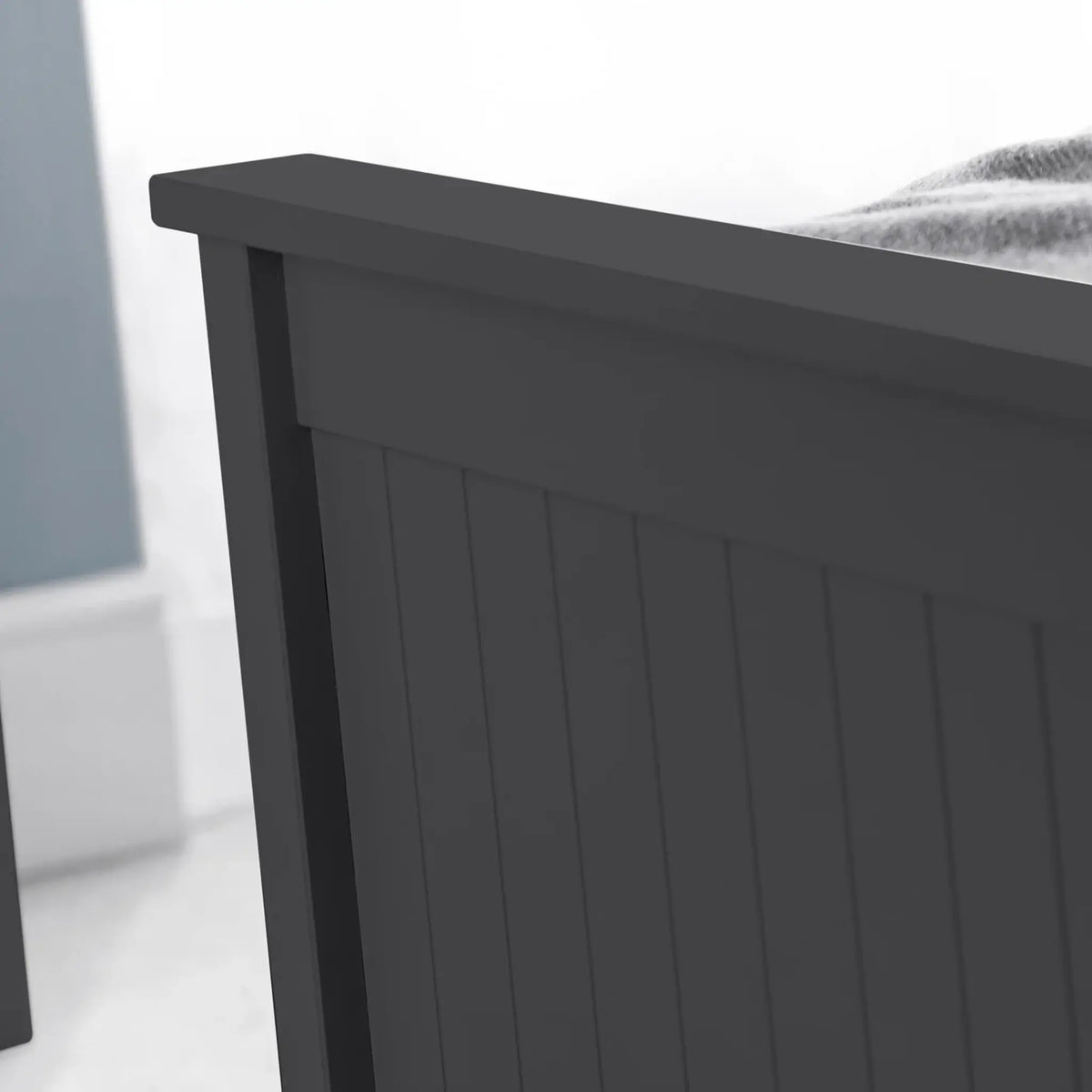 Maine Dark Grey Wooden Ottoman Bed