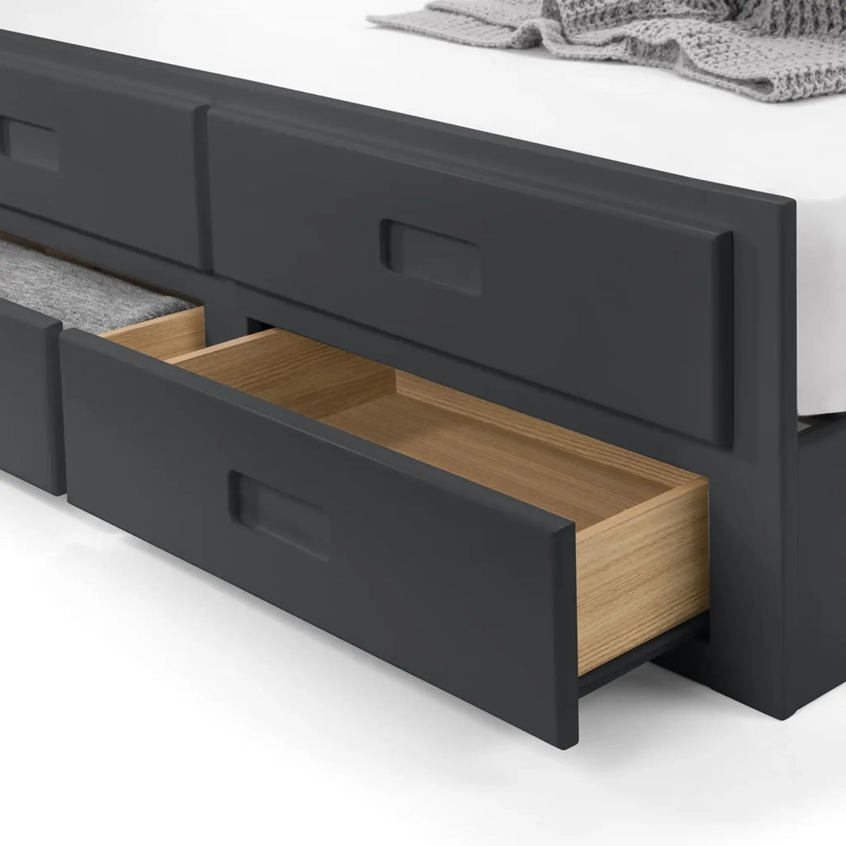 Maisie Dark Grey Wooden Storage Guest Bed