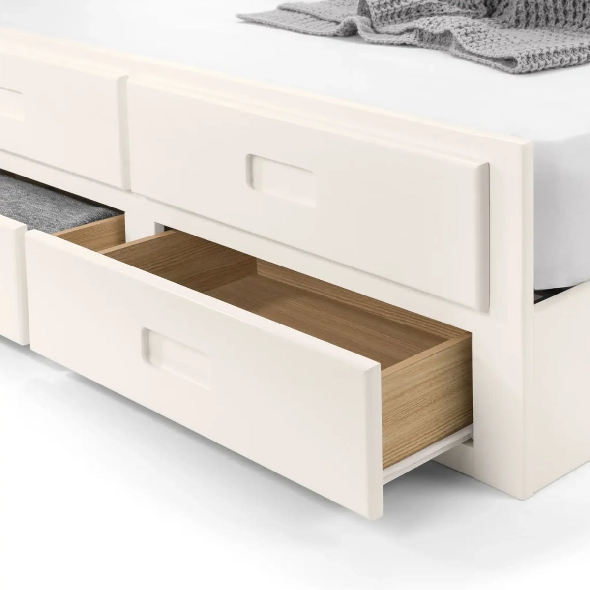 Maisie White Wooden Storage Guest Bed