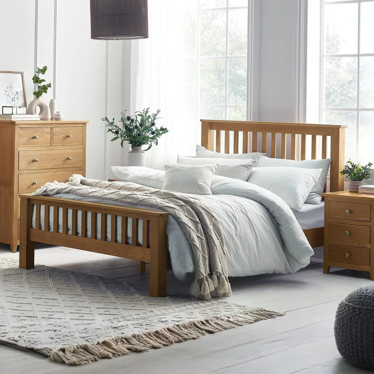 Mallory Oak High Footend Bed