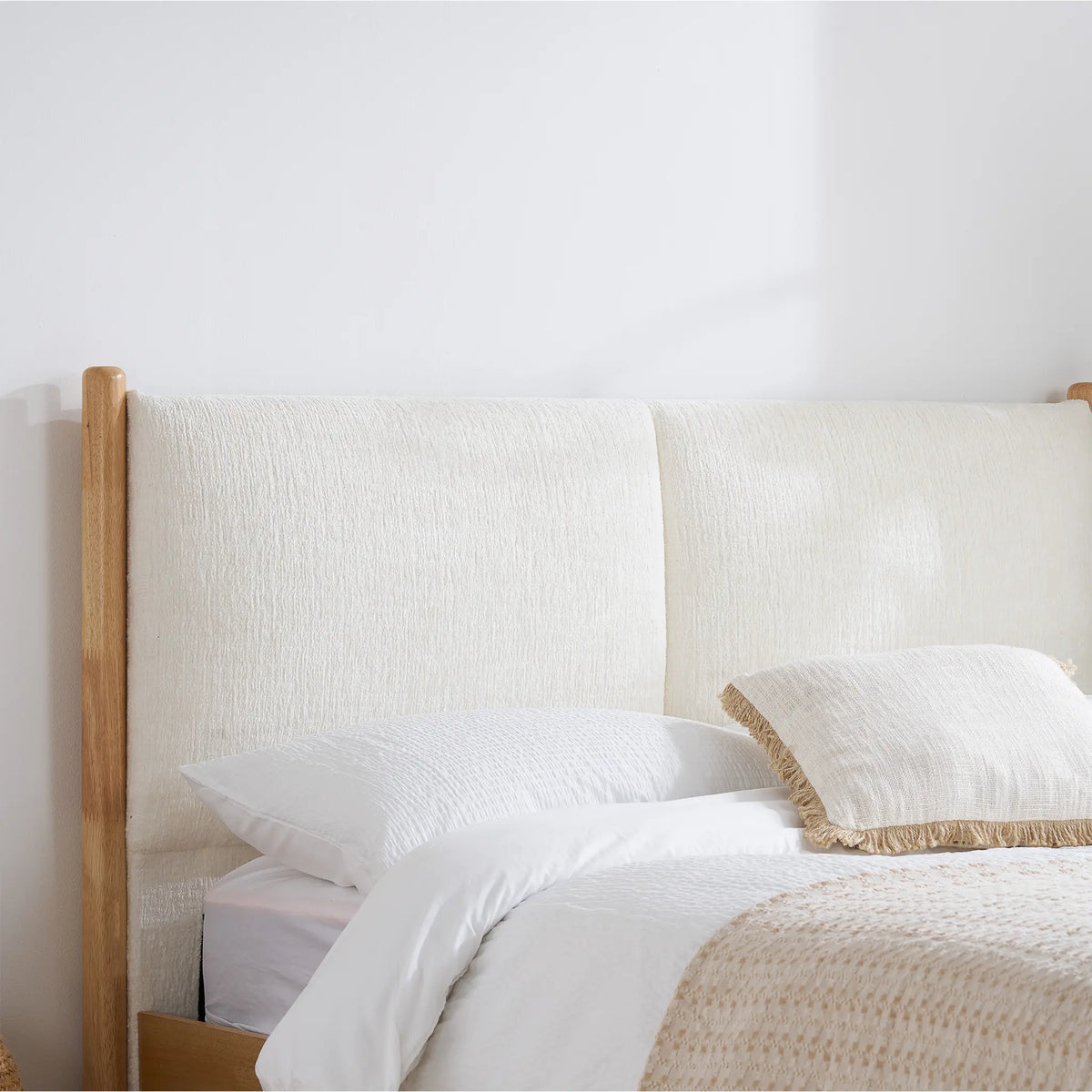 Marley White Linen Oak Bed