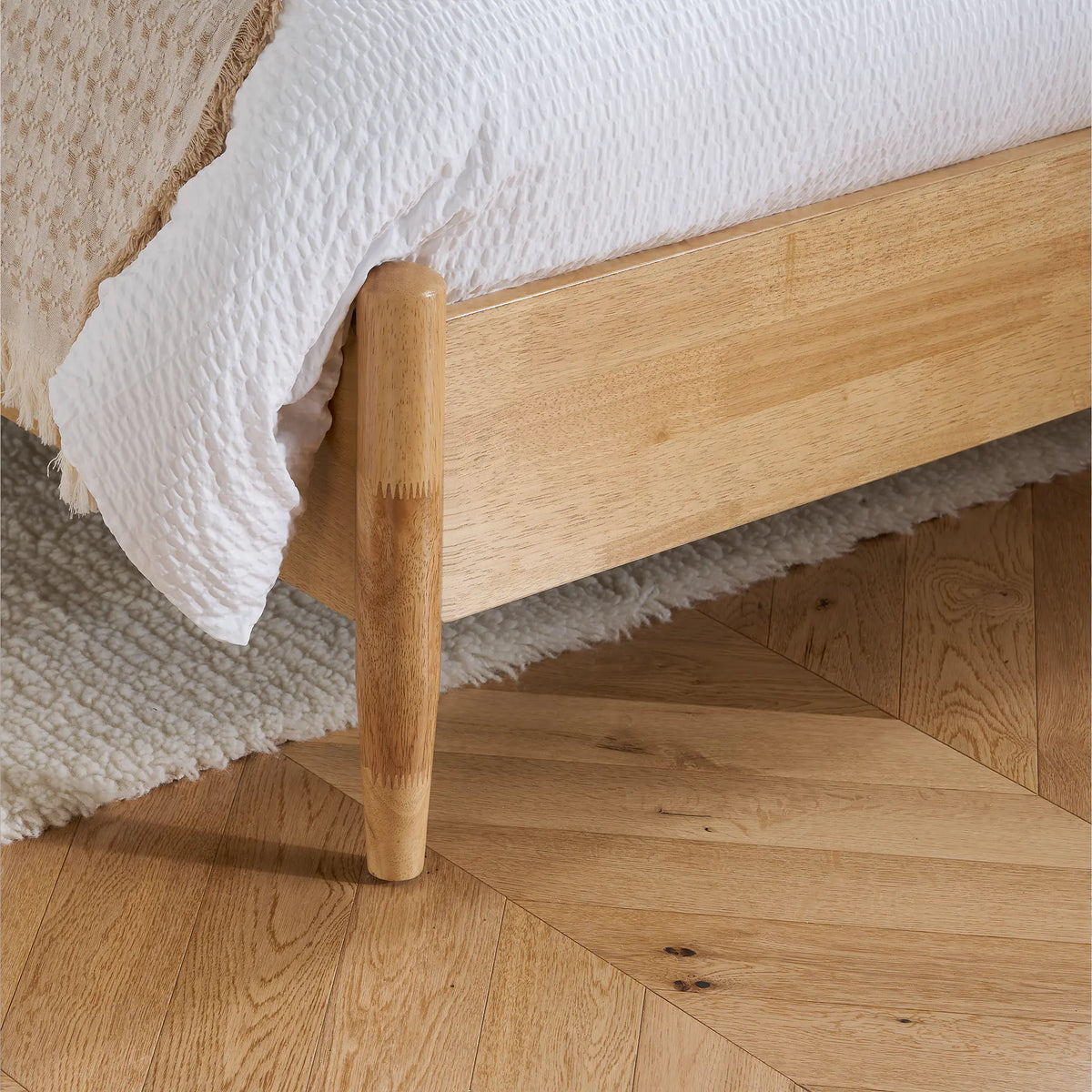 Marley White Linen Oak Bed