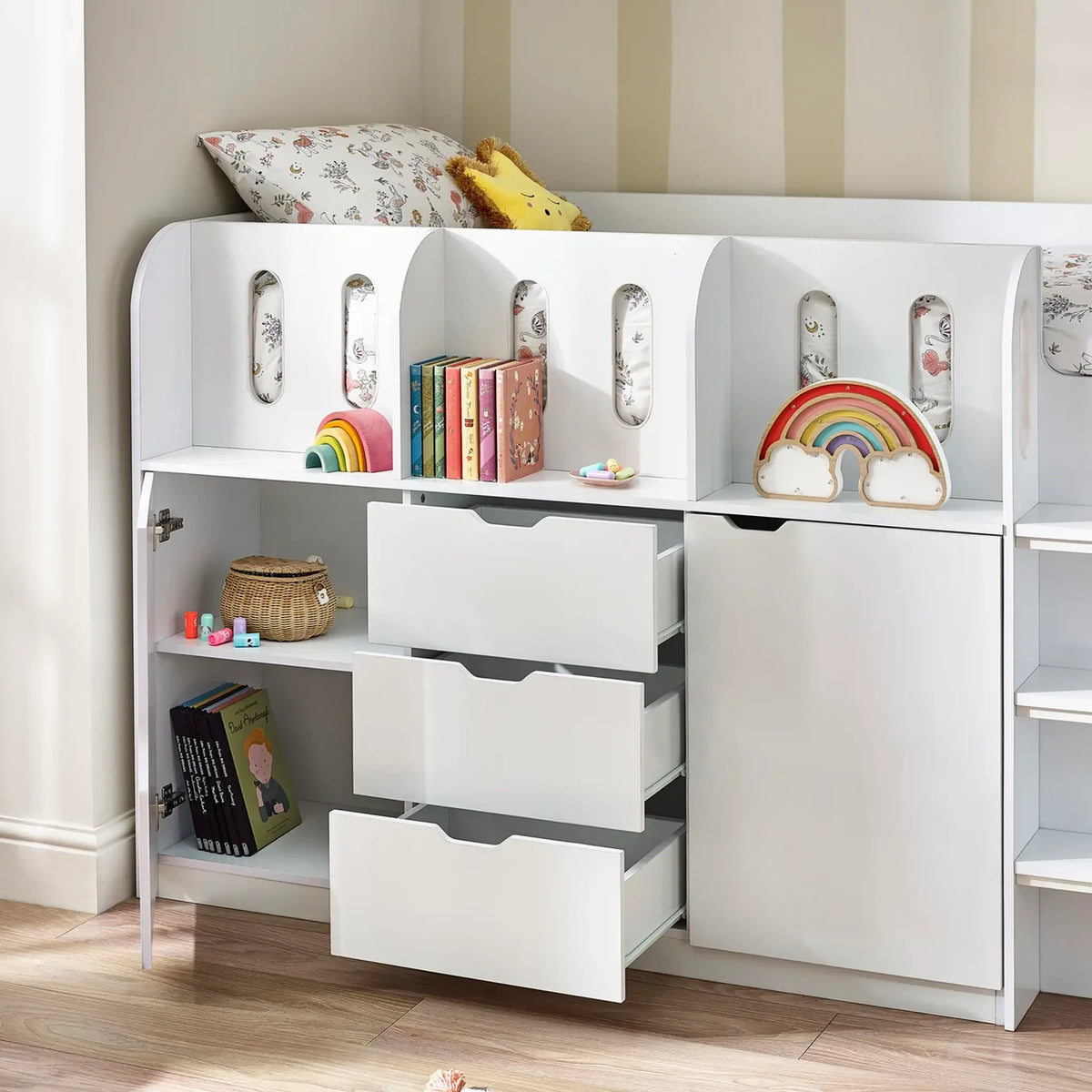 Vision White Wooden Mid Sleeper Bed