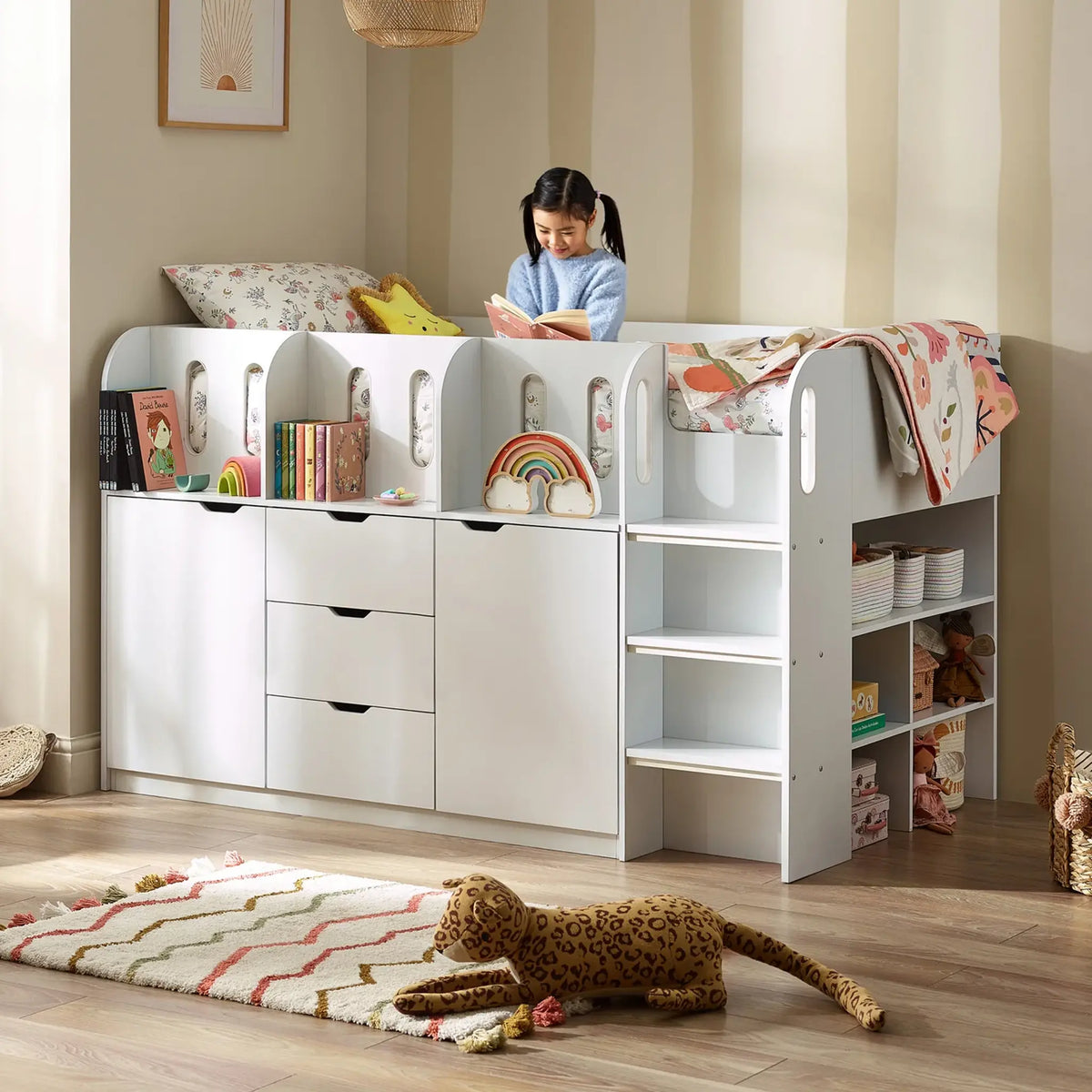 Vision White Wooden Mid Sleeper Bed