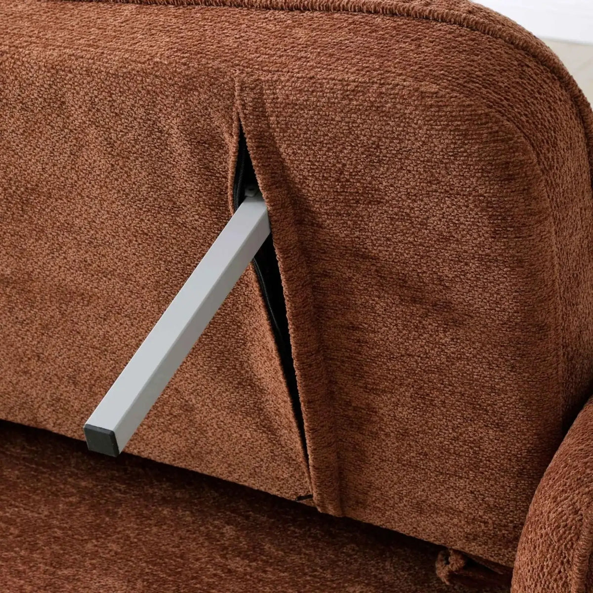 Millie Orange Sofa Bed – leg mechanism detail close-up