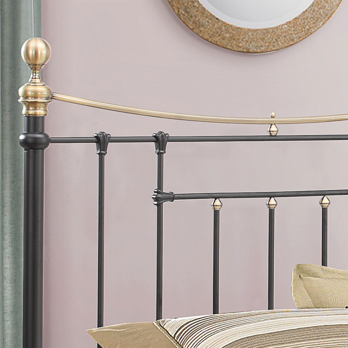 Bronte Black Metal Bed Frame Headboard