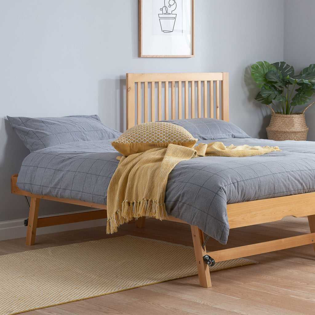 Buxton Honey Pine Guest Bed Side Open