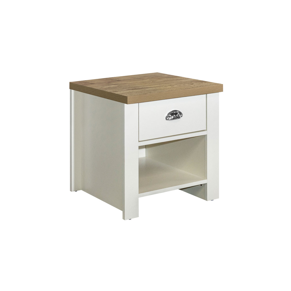 Highgate Cream & Oak 1 Drawer Lamp Table