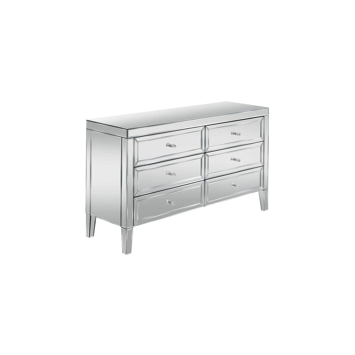 Valencia Mirrored 6 Drawer Chest Front View