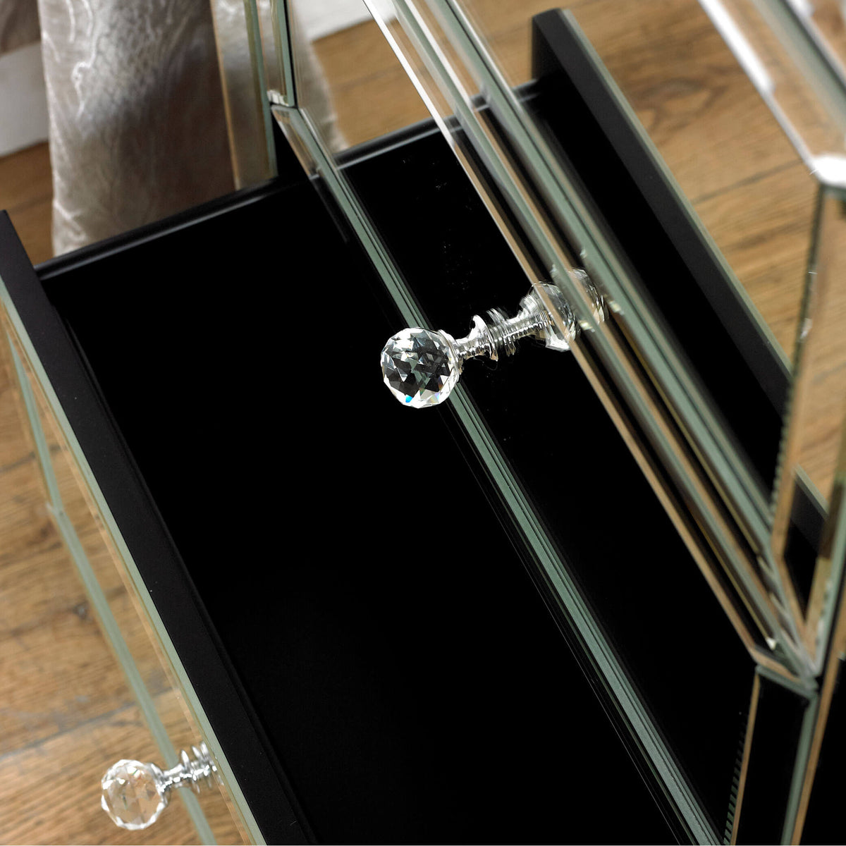 Valencia Mirrored 5 Drawer Narrow Chest Drawer