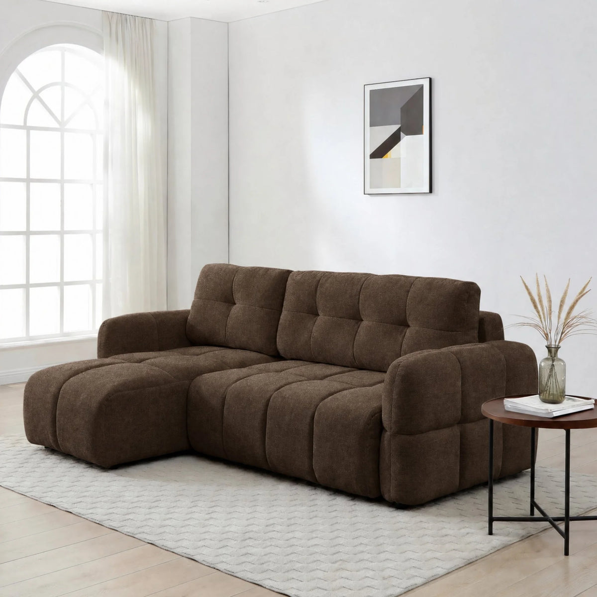 Morgan Brown Corner Sofa Bed – stylish contemporary design