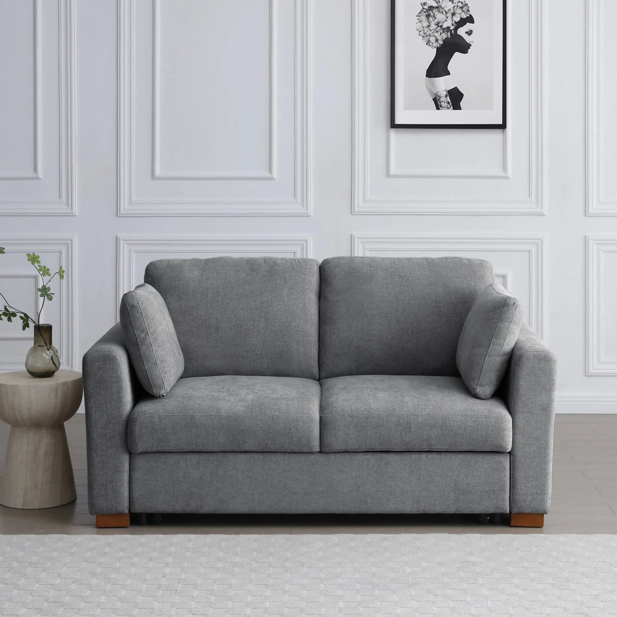 Sorrento Grey Sofa Bed – sleek minimalist front view