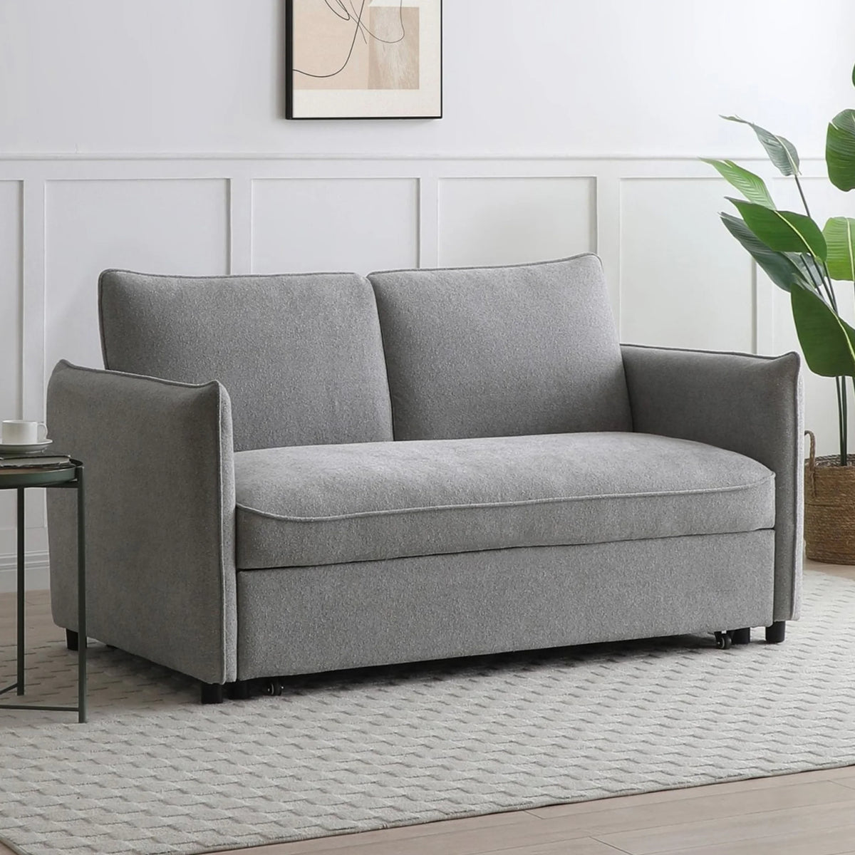Blaire Grey Boucle Sofa Bed – front view