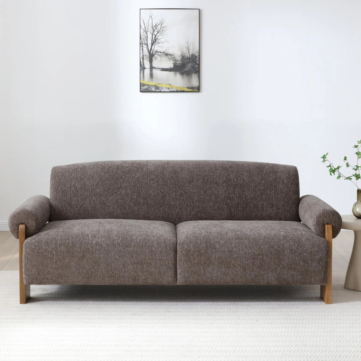 Mila Brown Chenille Sofa Bed – front view