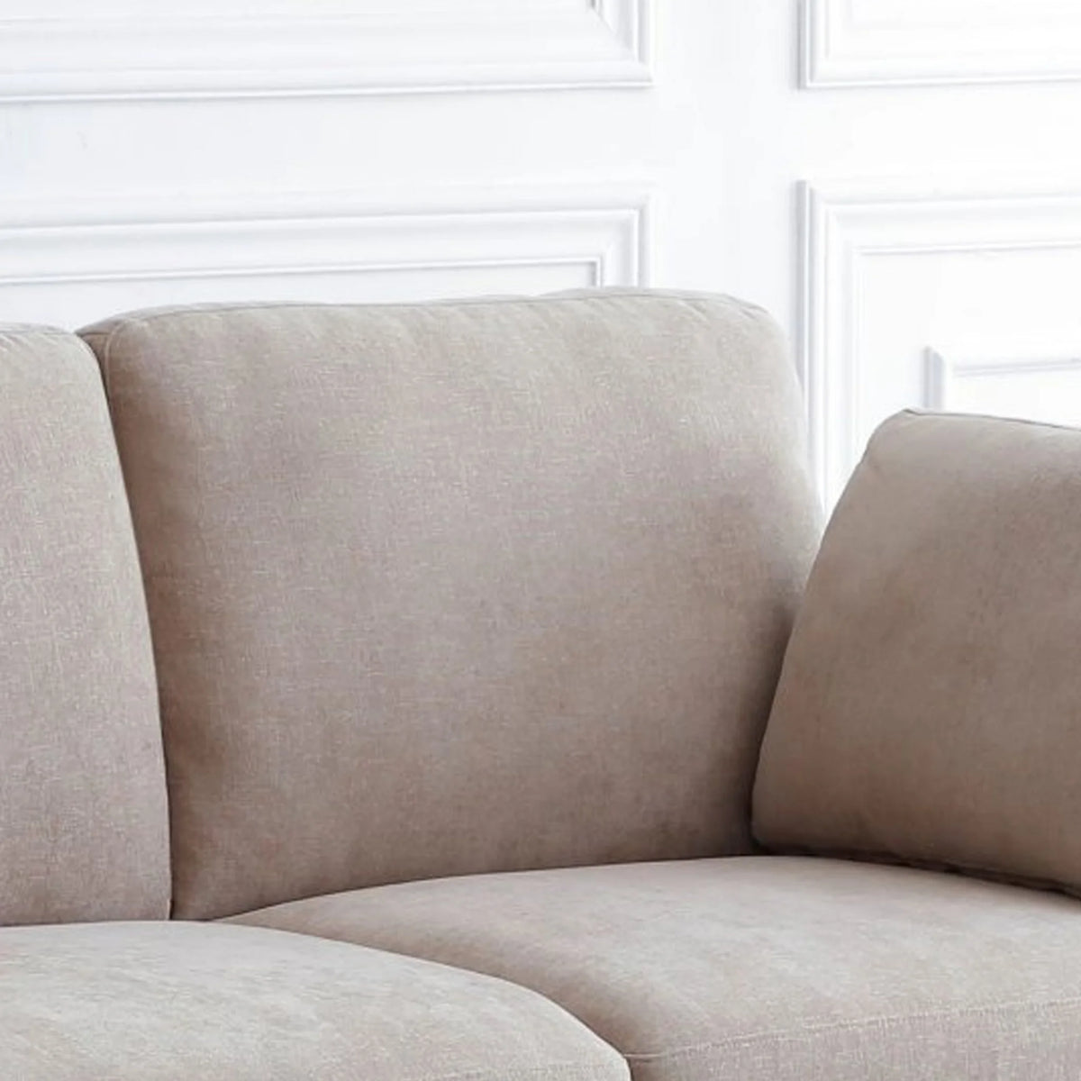 Sorrento Taupe Sofa Bed – backrest and cushion upholstery detail
