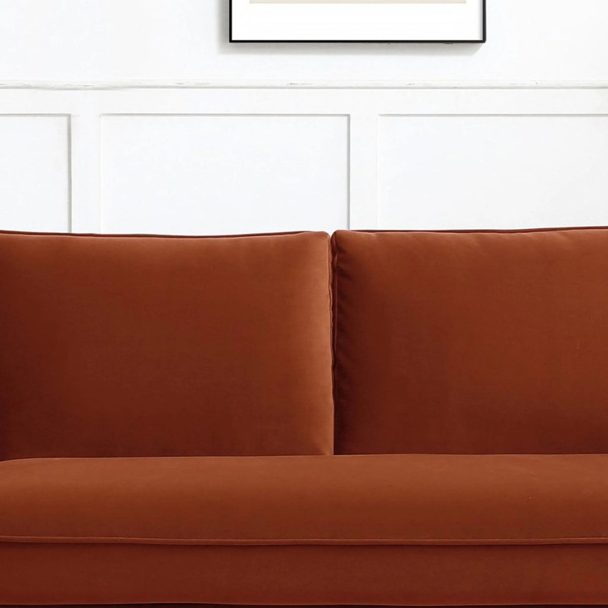 Blaire Orange Velvet Sofa Bed – close-up of premium velvet texture  detailing