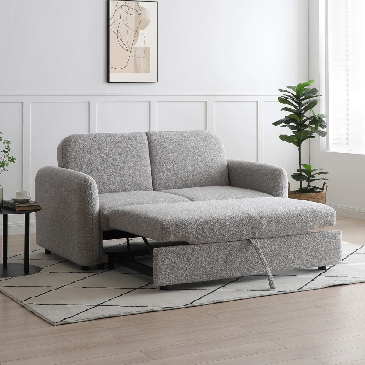 Cloud Oatmeal Sofa Bed – pull-out mechanism detail