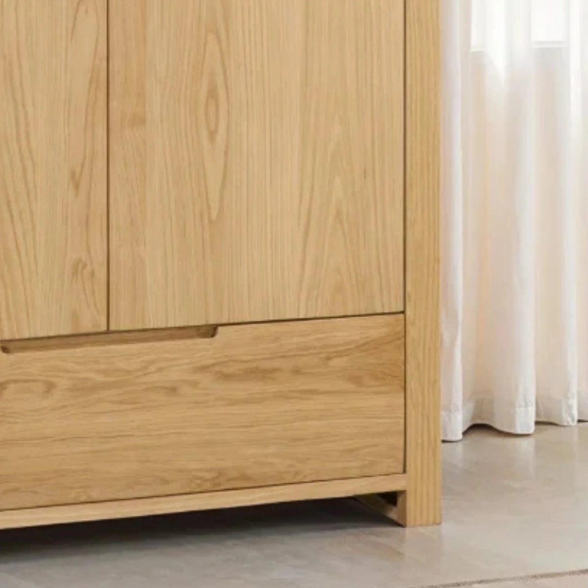 Curve Oak 2-Door Combination Wardrobe – drawer detail close-up