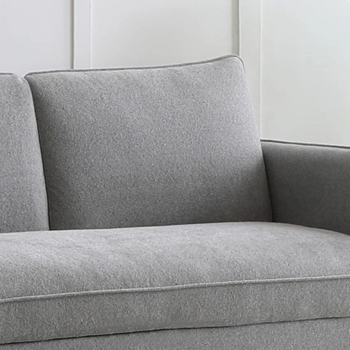 Blaire Grey Boucle Sofa Bed – backrest and cushion upholstery detail