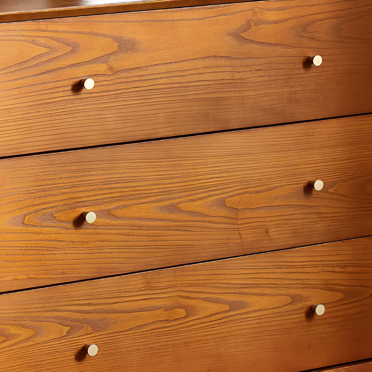 Lowry Cherry Ash 3-Drawer Chest – drawer and handle detail close-up